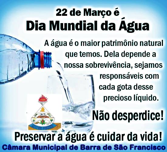 22 de Março  é o Dia da Água