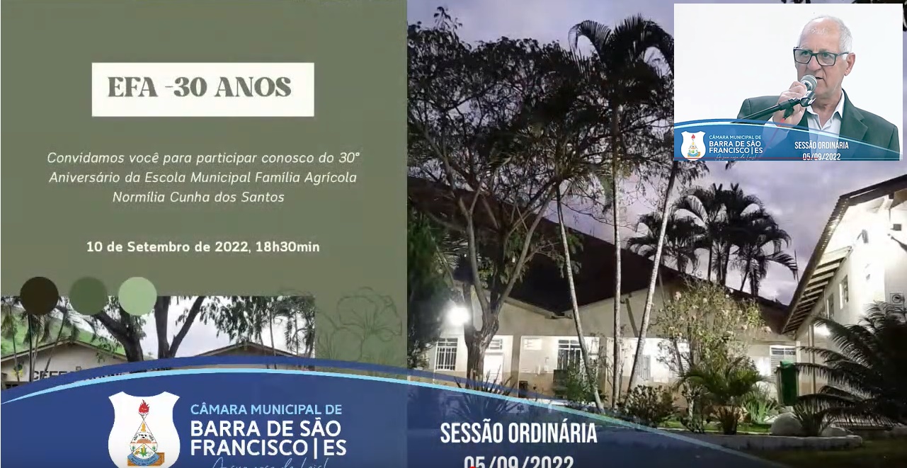 Vereador Lula convida para festa dos 30 anos da EFA Normília Cunha