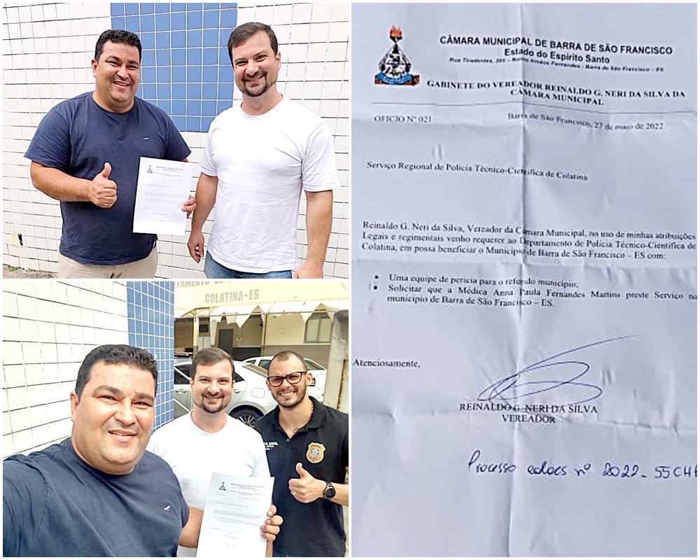 Vereador Reinaldo Borrinha solicita plantão de técnicos para pericia de vítimas fatais no município