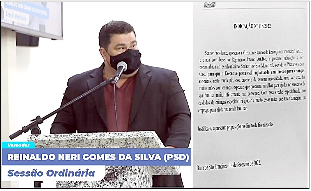 Reinaldo Neri faz indicação para que município tenha creche para crianças especiais