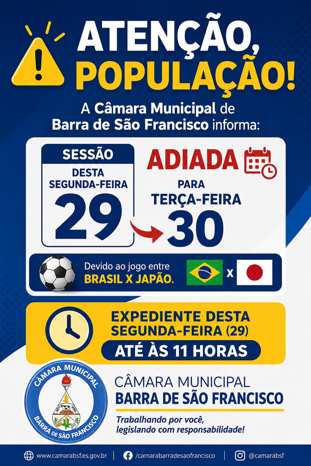 Sessão adiada