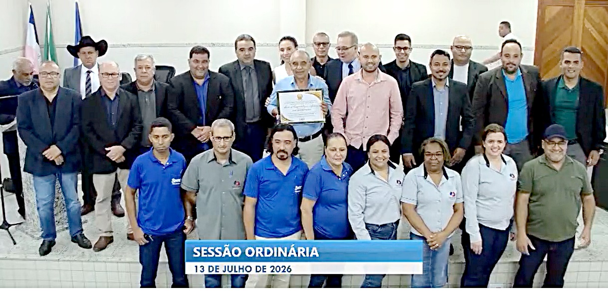 Empresário João Arlindo da Casa do Cloro é homenageado pelo Legislativo
