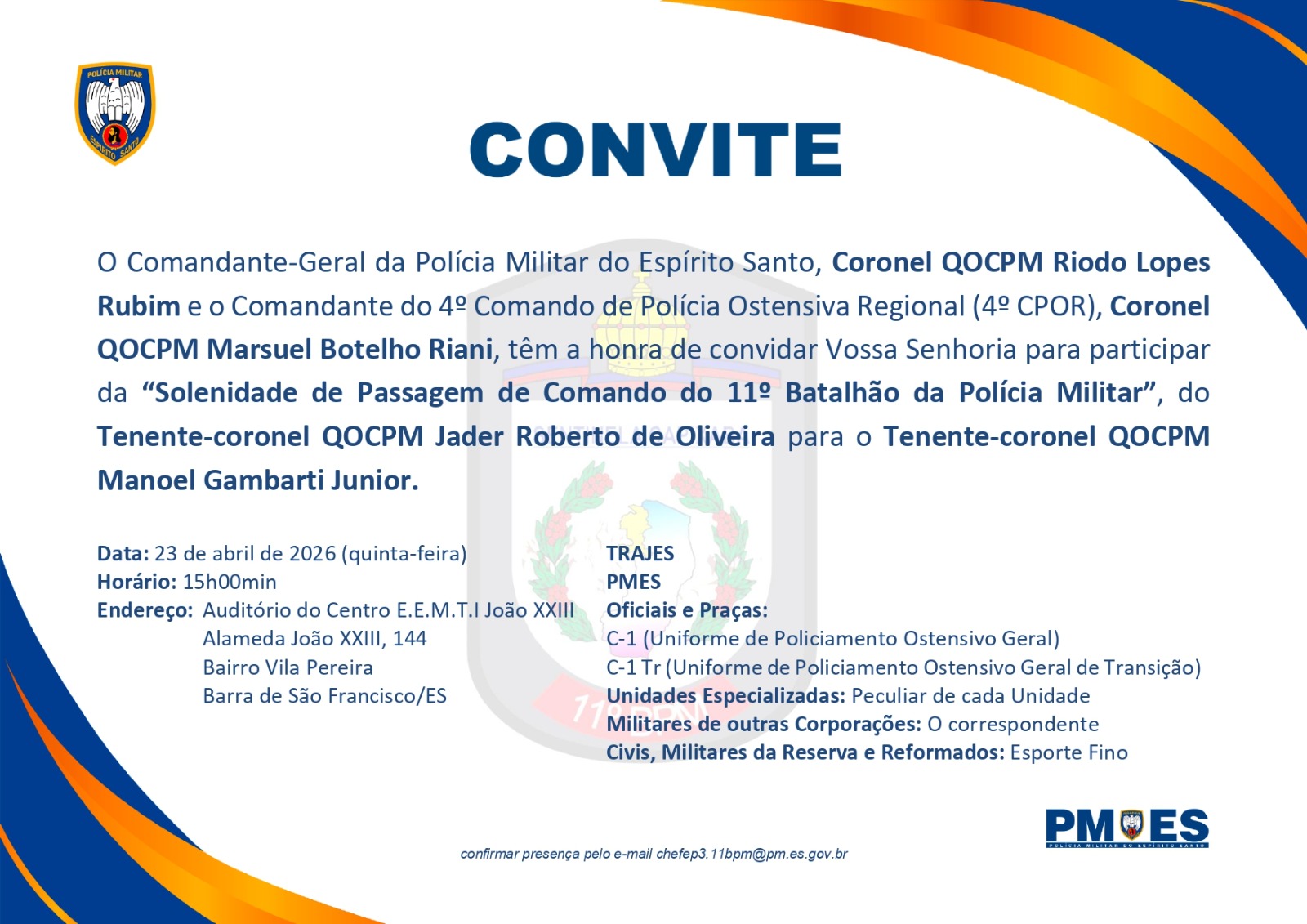 Convite da PM