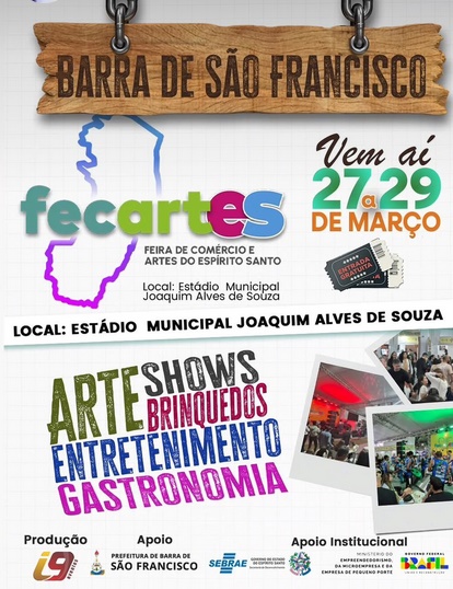 FECARTES 2026 será realizada no Estádio Municipal de Barra de São Francisco