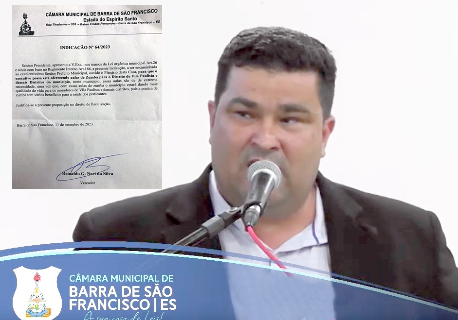  Vereador Reinaldo Neri solicita aulas de zumba para Vila Paulista