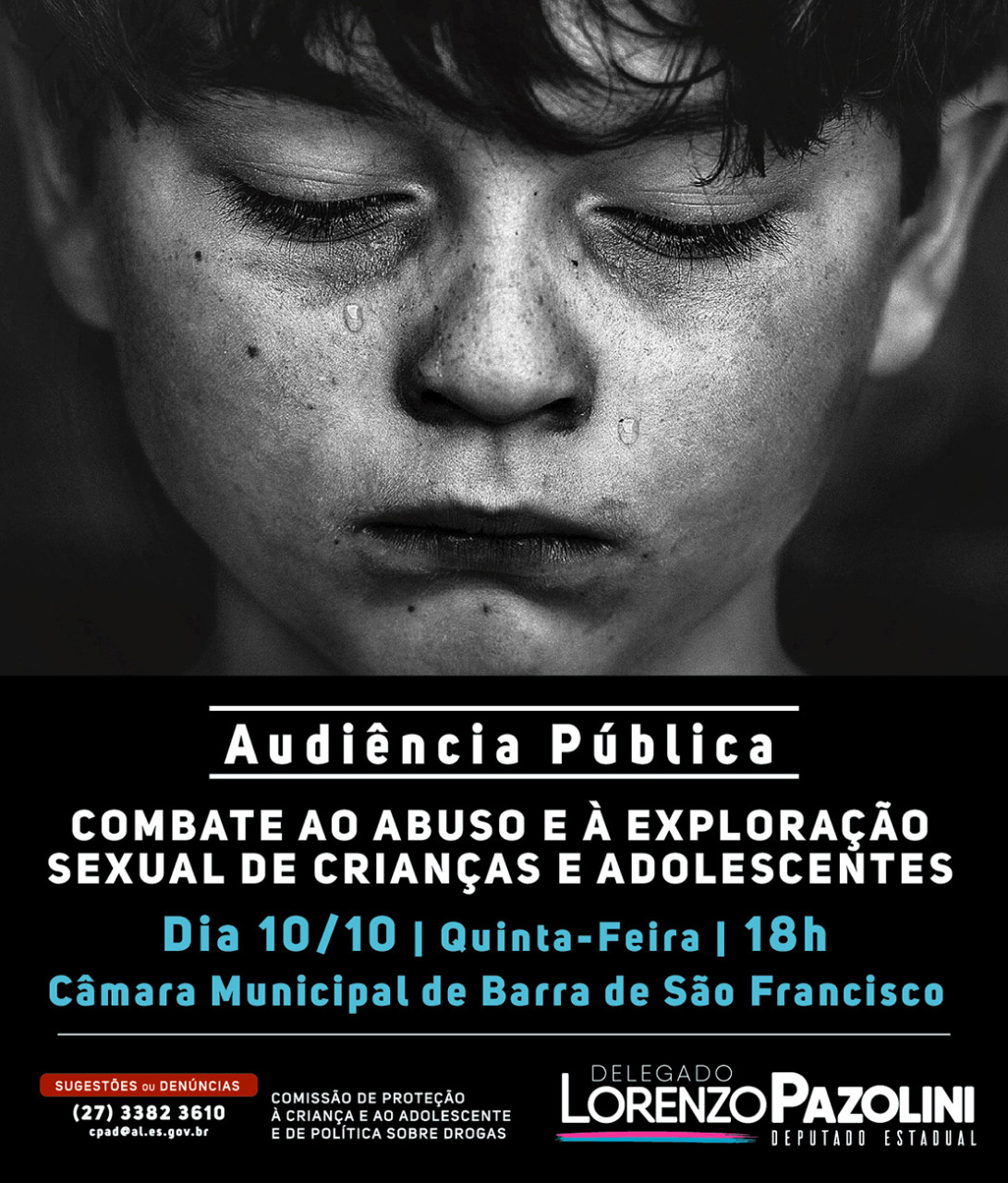 Câmara Municipal vai sediar Audiência Pública sobre combate ao abuso sexual de crianças e adolescentes