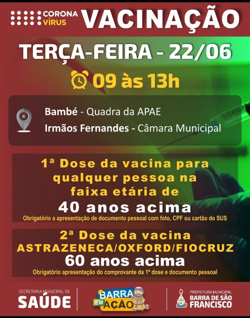 Câmara de Vereadores volta a ceder espaço para vacinação da população