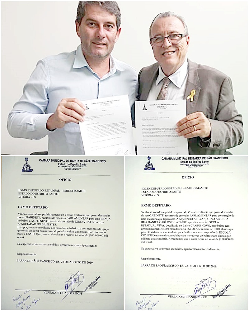 Vereador Bofe reivindica emenda de recursos para praça e escadaria no Campo Novo