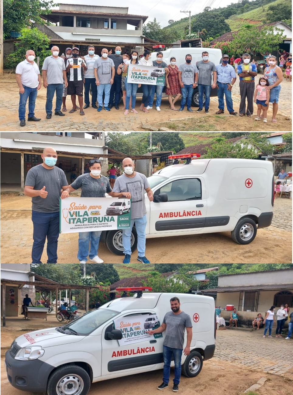 Vereadores prestigiam entrega de âmbulância para o distrito de Vila Itaperuna