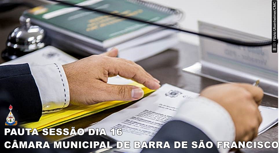 Veja a pauta de logo mais da sessão ordinária da Câmara Municipal para esta segunda-feira dia 16