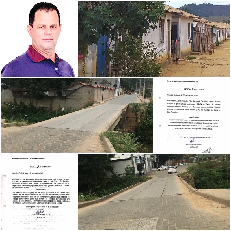Vereador Fernando Carabina pleiteia obras importantes para o município