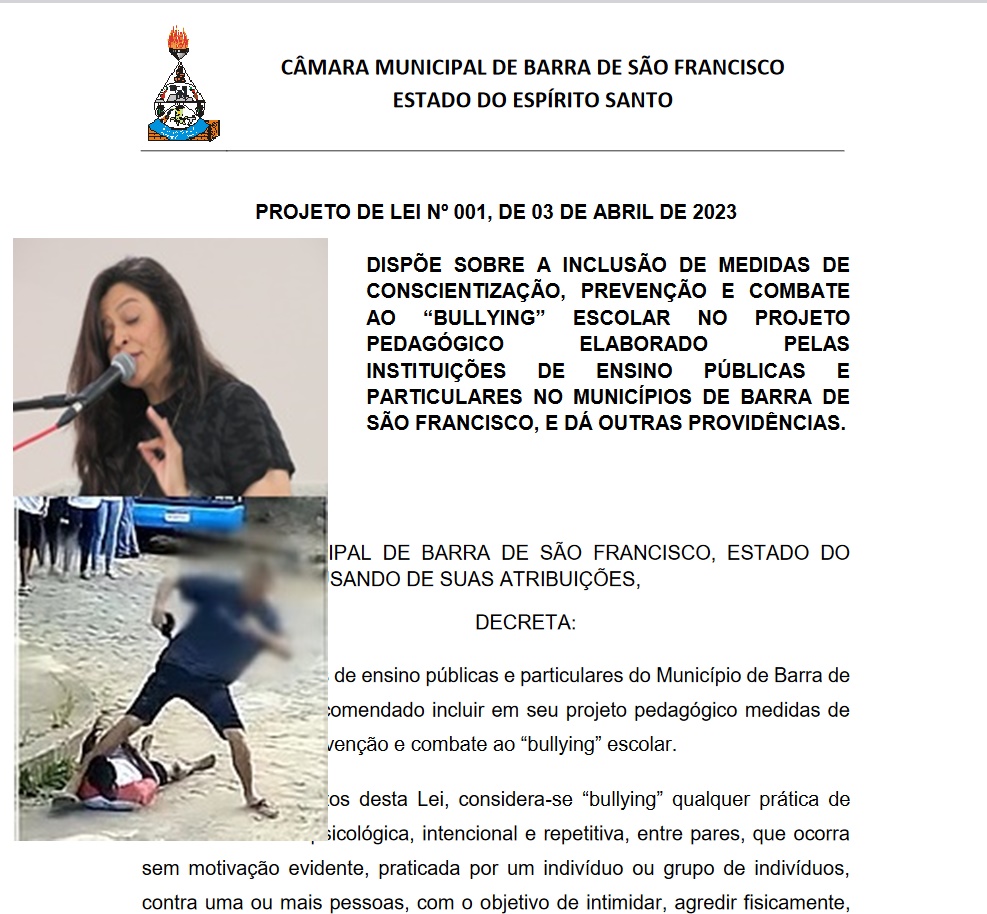  Sessão desta terça teve projeto contra bullyng escolar