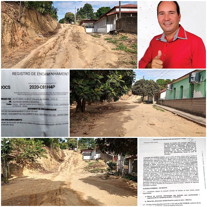 Vereador Jonciclé destaca assinatura de convênio para calçamentos em Monte Sinai.