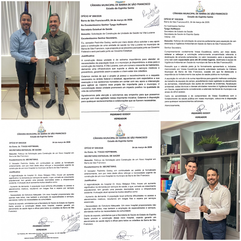 Pedrinho Godoy agradece atenção dada ao setor de saúde