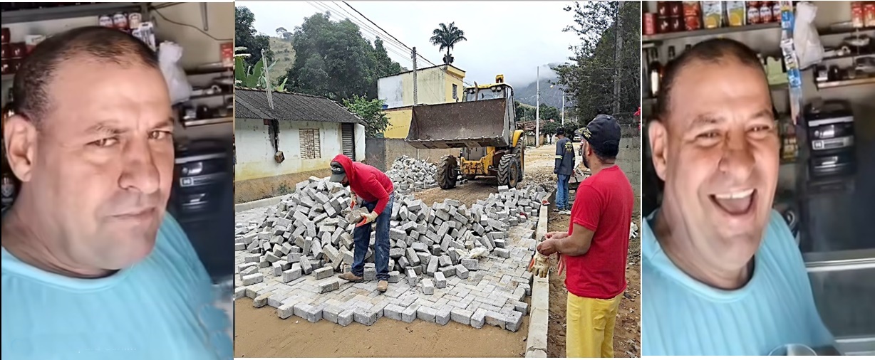 Carlim da Dengue elogia calçamentos em Cachoeirinha do Itaunas
