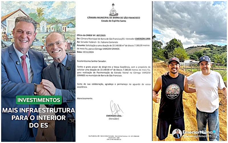 Pedido de Emerson Lima é feito por Senador Contarato ao Ministro da Agricultura e Pecuária Carlos Fávaro