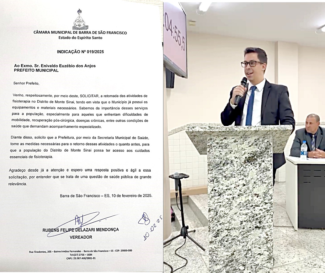 Rubens Delazari agradece retorno da fisioterapia no distrito de Monte Sinai