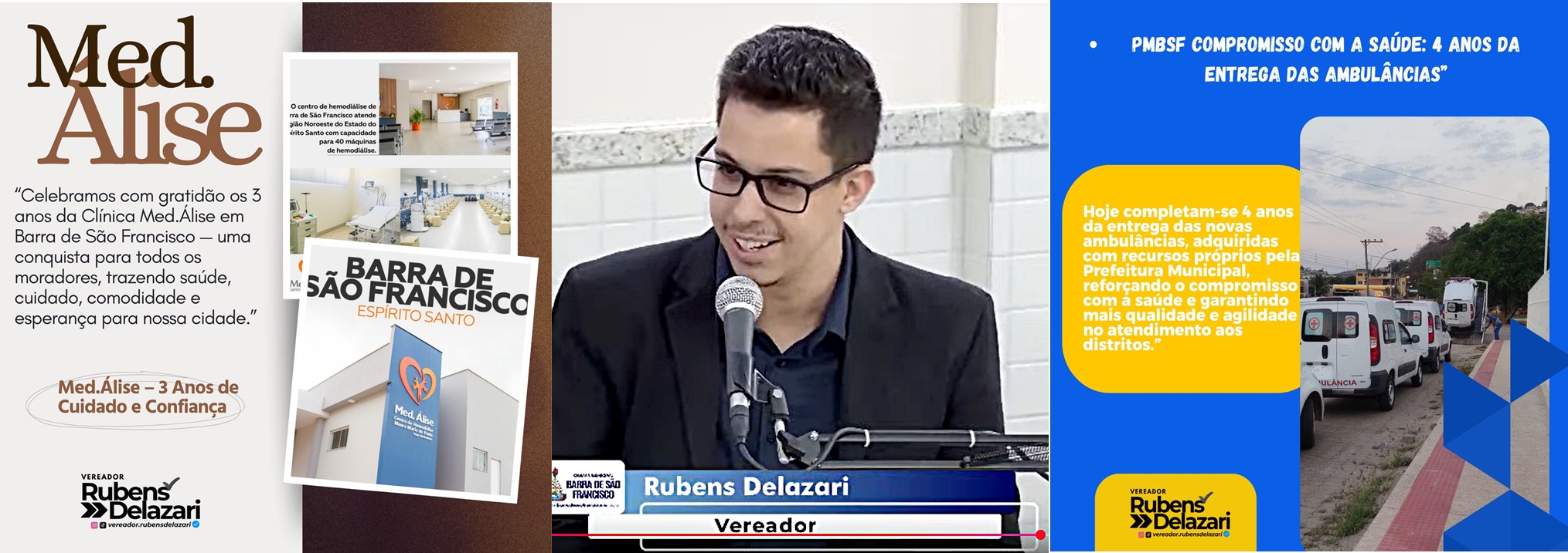 Rubens Delazari parabeniza Med.Alise e celebra aquisição de ambulâncias